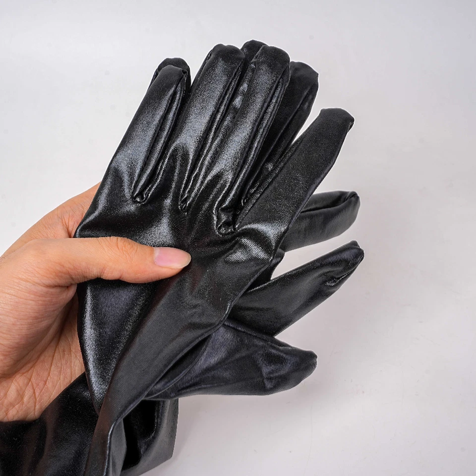 Gants Longs Emaille Cuir Noir Bondage Fête Costume D'opéra Jouets Sexuels Femmes - Photo 4/4