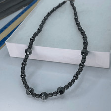 Hematite beaded necklace highly polish and matte.