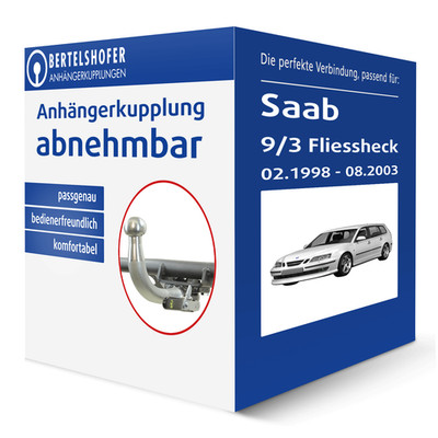 G.D.W. Anhängerkupplung abnehmbar für SAAB 9/3 Fliessheck Typ YS3D AHK