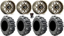 ITP Hurricane 14" Wheels Bronze 27" Bogger Tires Kawasaki Brute Force IRS