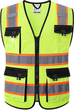 Safety Vest for Men Women Hi Vis Reflective Vest JK220 Yellow L ANSI Class ...