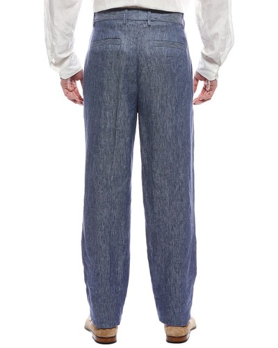 Pantalones para hombre Brunello Cucinelli talla 36/52 azul 100 % lino ajuste fácil - $1,100 - Imagen 2 de 7