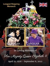Canouan 2022 - In Memory Queen Elizabeth II - Souvenir Stamp Sheet - MNH