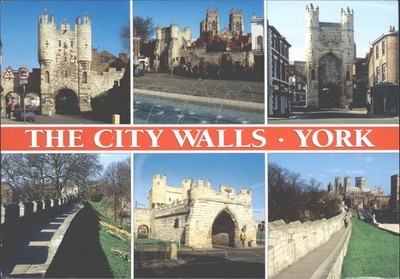 York City Walls Postkarte - Micklegate Bootham Monk Bar - J Salmon Ltd 2015