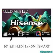 Hisense Smart 4K TV 50U6NQTUK 50" Ultra HD HDR Mini LED Freely TV Black