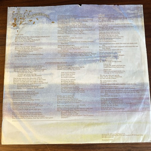 GENESIS "Wind & Wuthering" 1976 (ATCO/SD38100) VG/VG LYRICS SLEEVE - Picture 5 of 13