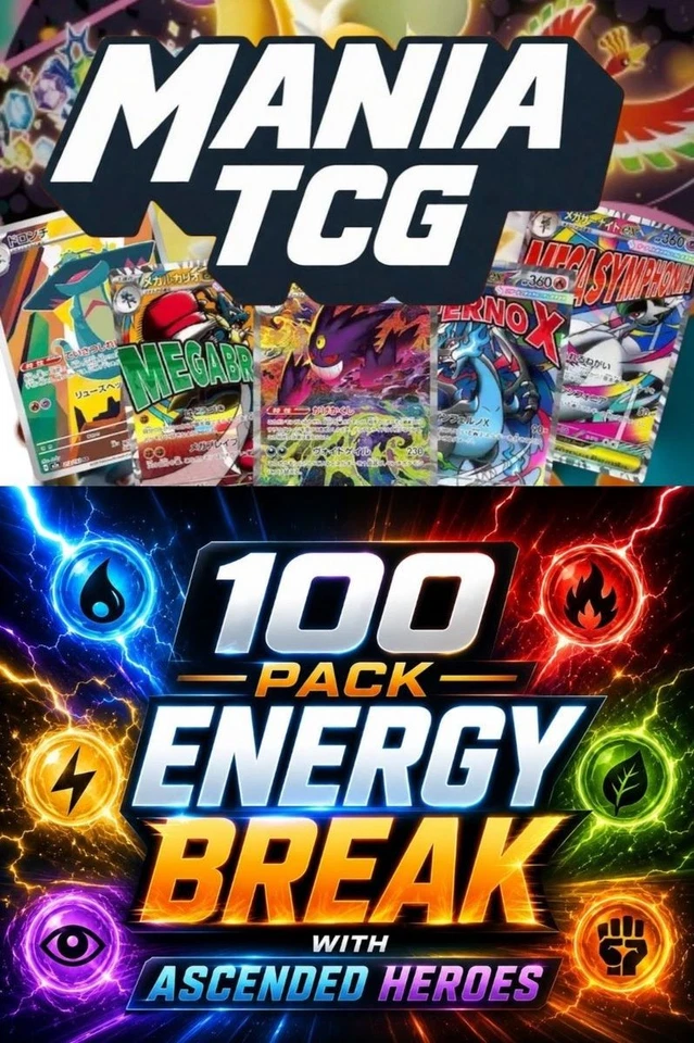 #2 - 100 Pack Ascended Energy Break + Free BOOSTER BOXES With Mania Charlie