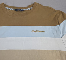 Ben Sherman The Original T-Shirt Men&rsquo;s Large Colorblock Brown/Blue/Tan Clean