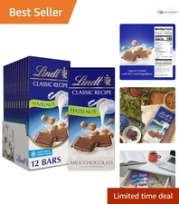 Hazelnut Milk Chocolate Bar 4.4 oz 12 Pack Gourmet Candy Baking Gift