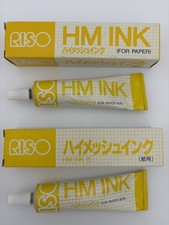 RISO HiMesh HM Tinte gelb Menge 2 Vintage Print Gocco Tinte gebraucht funktio...
