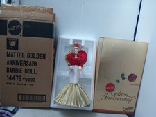 50th Mattel Golden Anniversary Porcelain Barbie 1995 doll NRFB 14479 Ltd Edition