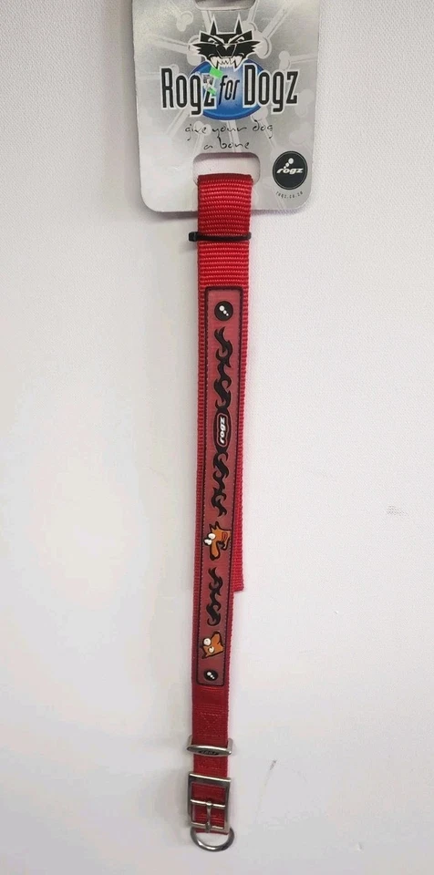 Collar de perro Rogz para Dogz 58 - 70 cm X X grande rojo con pergamino/perros resistente Foto 2 de 4