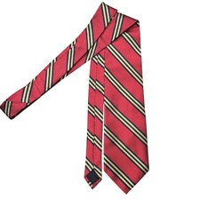 Brooks Brothers Tie Mens One Size Red Striped 100 Silk Made USA Necktie Classic