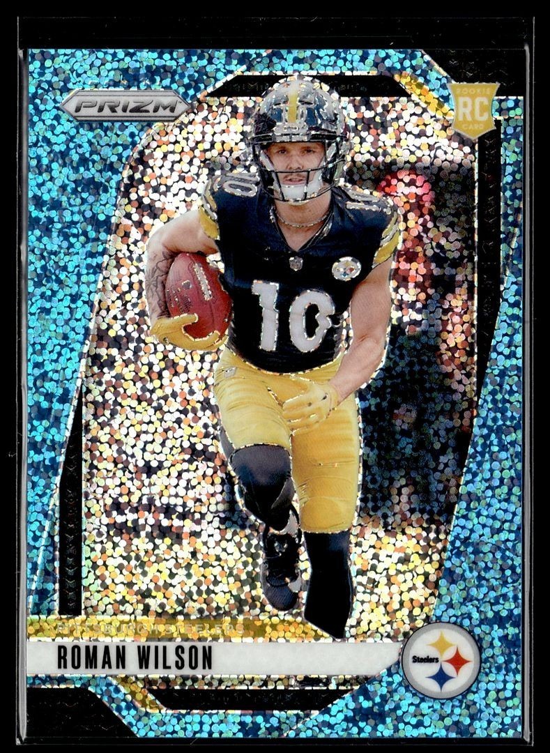 2024 PRIZM BLUE SPARKLE /96 ROOKIE 384 Roman Wilson Pittsburgh Steelers