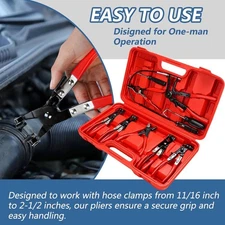 9Pcs Hose Clamp Clip Pliers Automotive Flexible Set Swivel Jaw Flat Angled P GSY