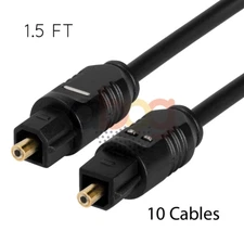 Fiber Optic Cable 10PCS 1.5 FT Toslink Digital Audio Soundbar SPDIF Optical Cord