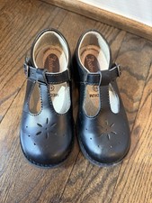 FOOTMATES Sherry Leather Mary Janes Black Girls School Dress Shoes Size 8.5