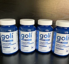 Lot of 4 Goli Creatine Monohydrate Gummies 60 Count Zero Sugar Exp 9/2027 NEW