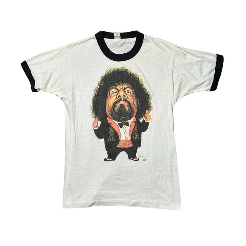 WWF WWE WCW Vintage 80s Captain Lou Albano Wrestling T-Shirt Ringer Big Head Tee