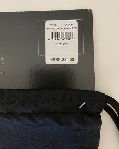 Nike Air Jordan Flight 23 Drawstring Bag Sac Gym Side Zipper Black Bred 1 85 NEW - Picture 5 of 5