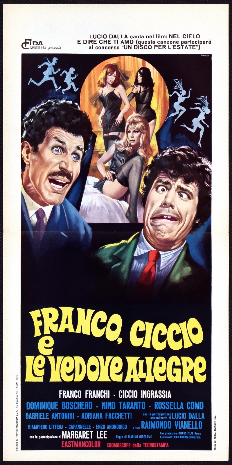 Locandina originale film Franco, Ciccio e le vedove allegre (1968) - Regia di Marino Girolami