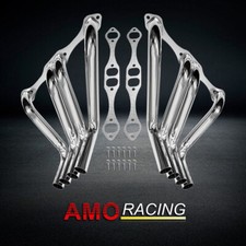 Ceramic Coated Boom Tube Exhaust Headers Zoomie Wgaskets Fit Chevy Sbc 327 350