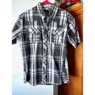 Micros Snap-Up Shirt Short Sleeved Men's M Size
