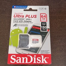 Sandisk SDSQUB3-064G-APCIA Ultra Plus MicroSDHC Flash Memory Card