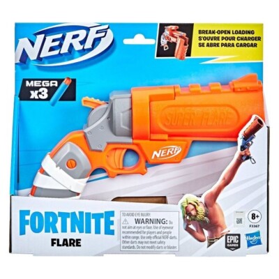 NIB NERF Fortnite Flare Dart Blaster , 3 Mega Darts, Epic games!  Free Shipping