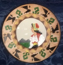 Arte Sarda Piatto Dorgali Loi Ceramica Terracotta cm 26