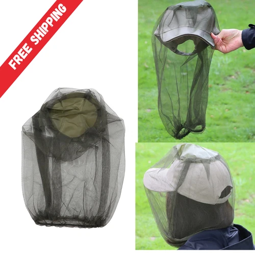 2pcs Anti-Mosquito Bug Bee Insect Head Net Hat Cap Sun Protection Fishing Hiking