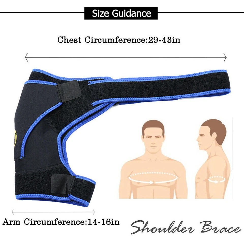 SHOULDER BRACE ROTATOR CUFF PAIN RELIEF SUPPORT ADJUSTABLE BELT SLEEVE SPRAINS - Image 2 of 4