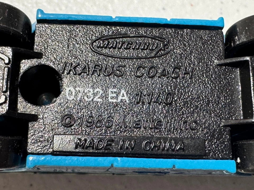 Autobús de juguete vintage Matchbox 1986 Ikarus Coach Down the Shores Tours of New Jersey Foto 3 de 4