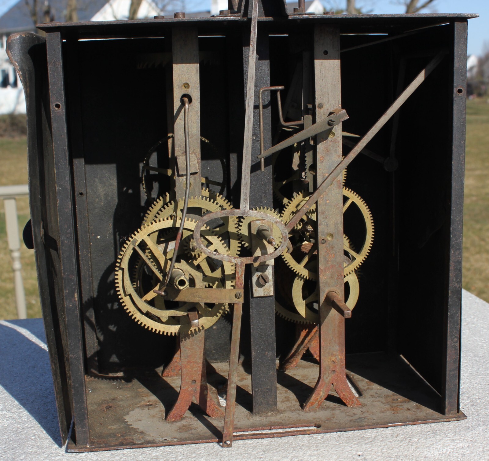 Antique French Morbier Clock Movement For Parts Or Repair eBay