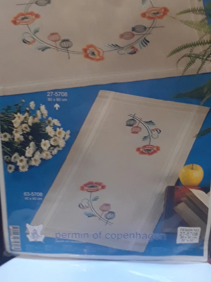 Kit de agujas Permin of Copenhagen 27-5708 tamaño 32 x 32 pulgadas diseño floral nuevo Foto 4 de 4