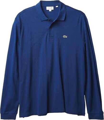 Lacoste Men's Classic Long Sleeve Pique Polo Shirt, Globe