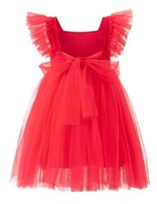 Toddler Girls Tulle Vintage Party Dress Ruffled Sleeve A-Line Flower Dresses