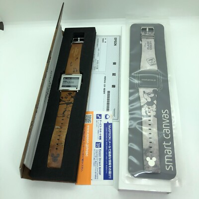[w2100] SEIKO EPSON smart canvas Disney mickey Battery replaced w/new band EX