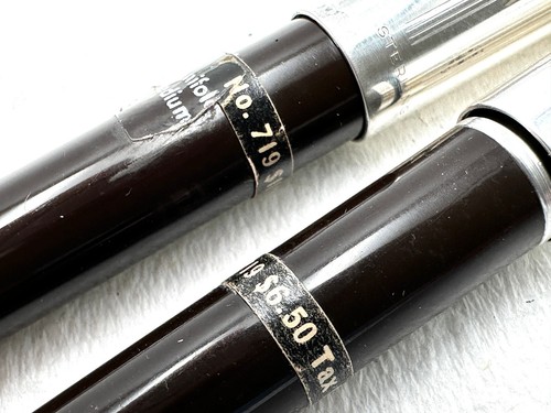 c1957 NOS? EVERSHARP VENTURA STERLING SILVER & BROWN FOUNTAIN PEN PENCIL SET 14K - Picture 11 of 18