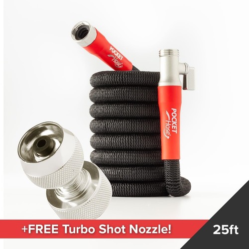 Silver Bullet Expandable Garden Hose 25-FT Adjustable Turbo Shot Nozzle, AS-SEEN - Picture 2 of 8