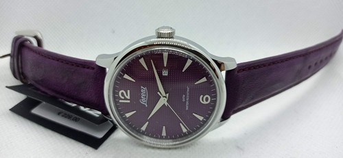 OROLOGIO UOMO LORENZ CLASSICO COLORE PORPORA,DATA,CINTURINO PELE EFFETTO VINTAGE - Foto 4 di 7