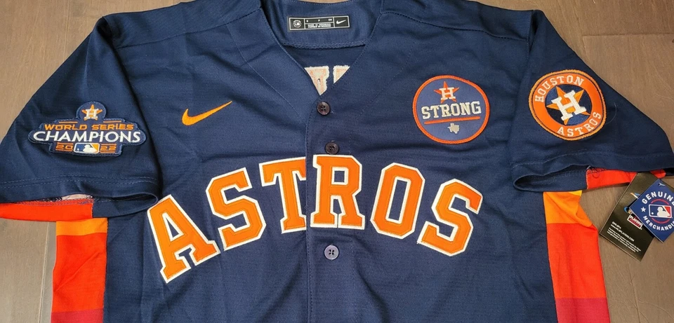 Houston Astros #27 Jose Altuve Stitched Navy Alternate Limited Player Jersey - Image 2 of 3