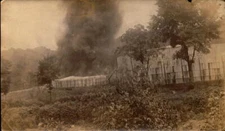 Vintage photograph  Historic Fire at Pure Oil Company Storage Tanks 1937