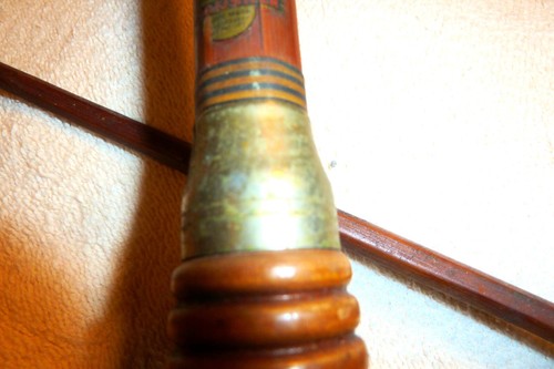 Antique Kingfisher Bambo Wood Hexagon 2 Piece Nickel Plated Brass Reel Seat Rod - Picture 11 of 24