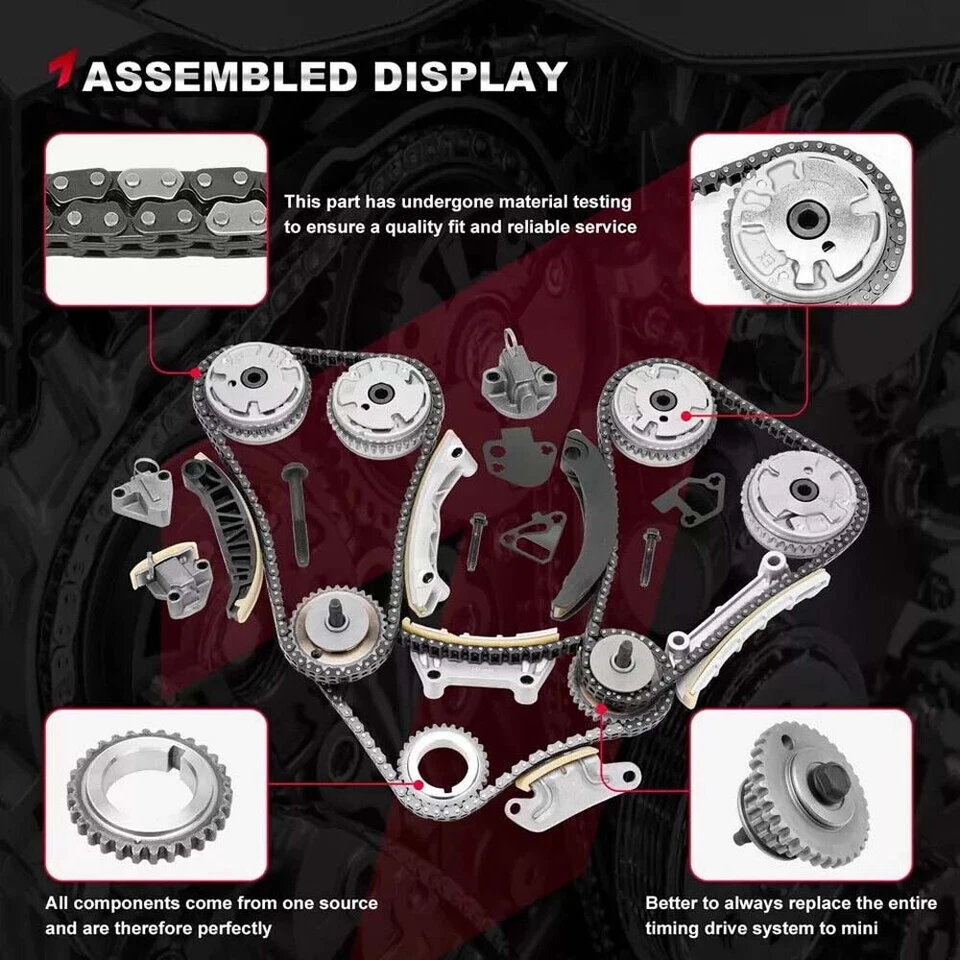 Kit de cadena de distribución para Chevrolet Camaro 2010-2015 3,6 L V6 DOHC 12626161 12633452 Foto 2 de 4