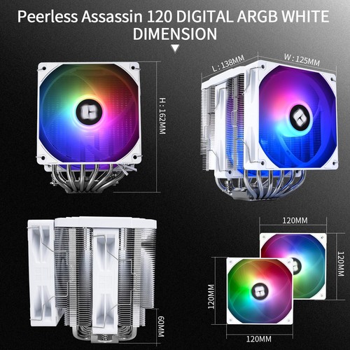 Peerless Assassin 120 Digital ARGB White Refroidisseur de processeur avec dou... - Afbeelding 7 van 8