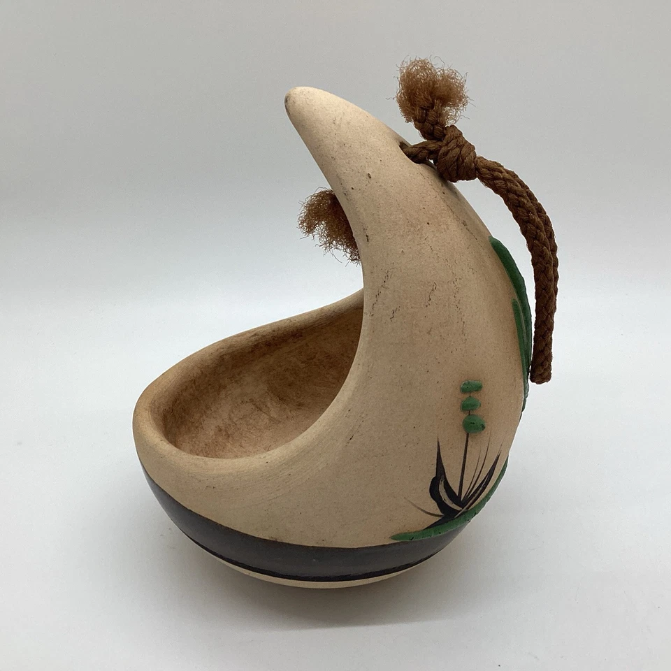 Cactus/Flower Hanging Bird Feeder Pot Southwestern Pottery With Clay Betty Selby - Image 3 of 4