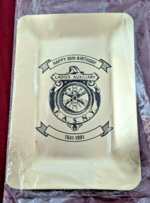 F.A.S.N.Y. Ladies Auxiliary 50th Anniversary Birthday 1991 Commemorative Tray NY