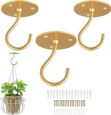 Ceiling Hooks for Hanging Plants-Metal Heavy Duty Wall Mounted Hangers for Hangi