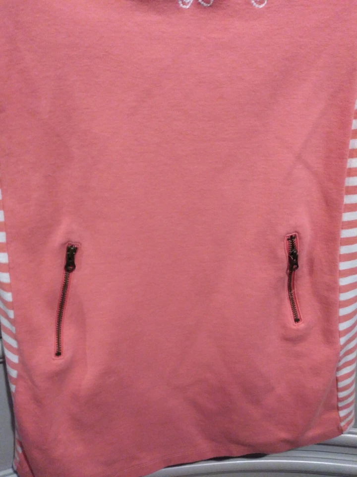 Chica Gymboree. Vestido túnica manga larga melocotón/naranja talla 6 flores bordadas Foto 4 de 4